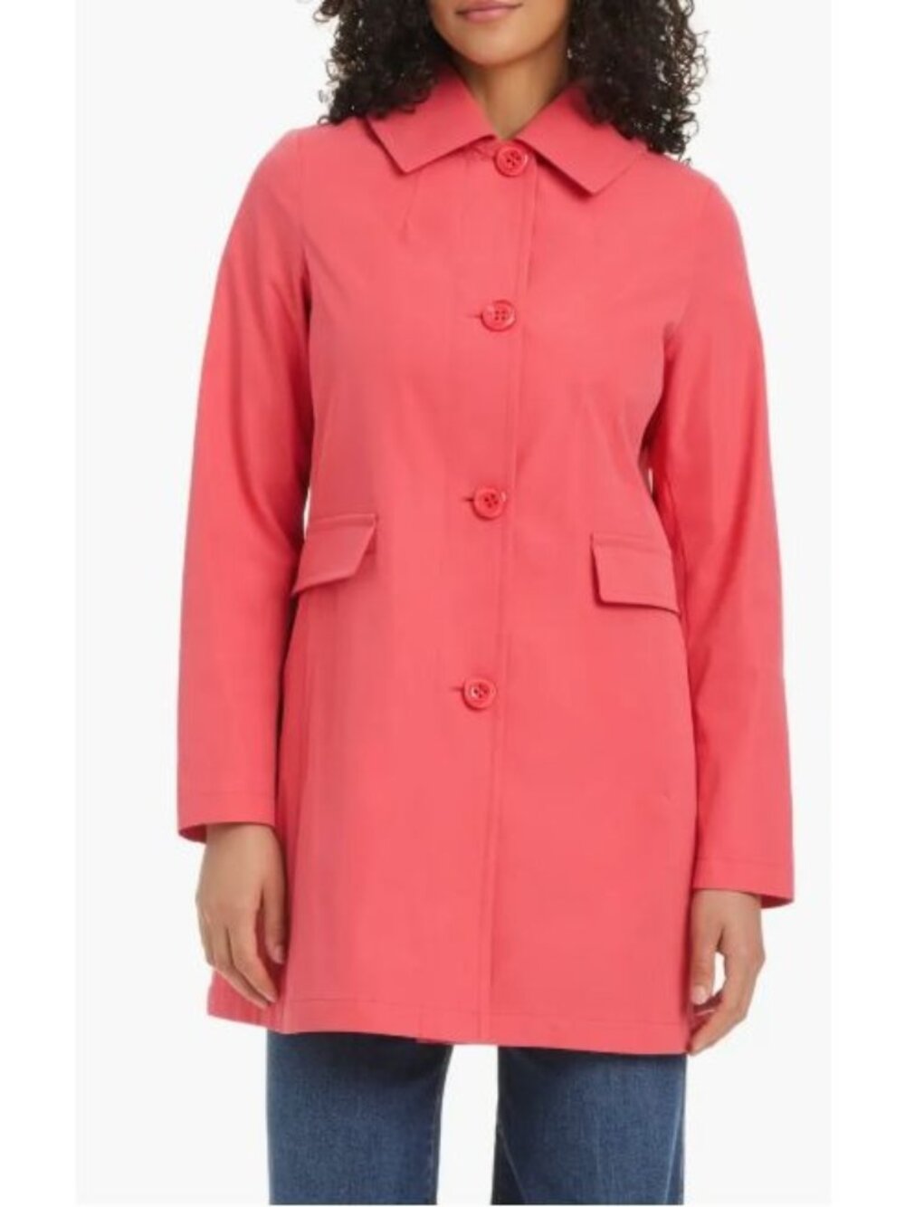 Kate Spade Womens Pink Water Resistant Hooded A line Trench Coat Sz XL NEW